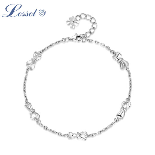 Lossot Fashion Bow Platinum Bracelet Women's PT950 Platinum Bracelet as a Birthday Gift for Girlfriend and Wife