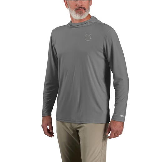 Carhartt Carhartt 2025 new men's sweatshirt anti-sweat quick-drying long-sleeved sun protection work T-shirt casual fashion pullover men's top STEEL One Size | REGULAR