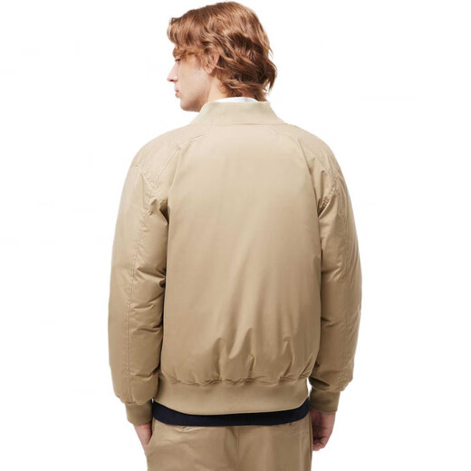LACOSTE French crocodile FW23 solid color zipper reversible warm baseball collar down jacket men's camel camel CB8 one size fits all 48