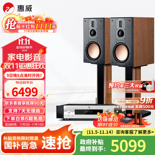 HiVi D8.1 High Fidelity 8-inch Bookshelf Speaker 2.0 Fever Passive Bluetooth Amplifier TV Speaker D8.1 + AD-66DPRO (Professional Edition)