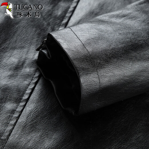 Chaqueta de cuero Woodpecker (TUCANO), chaqueta para hombre, primavera y otoño, cuello levantado, motocicleta de negocios, ropa de hombre de alta gama