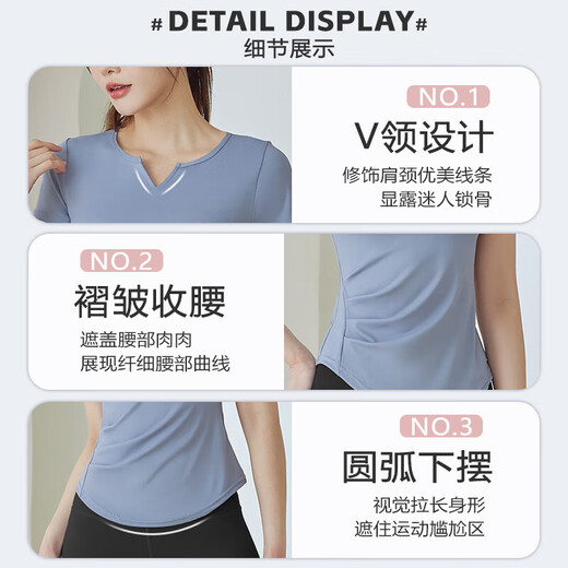 Yoga clothes for women 2025 new summer running Pilates training professional large size sports fitness short-sleeved top suit short sleeves + yoga pants cardamom green + gray lake blue XL suitable for 115-130 Jin Jin equals 0.5 kg