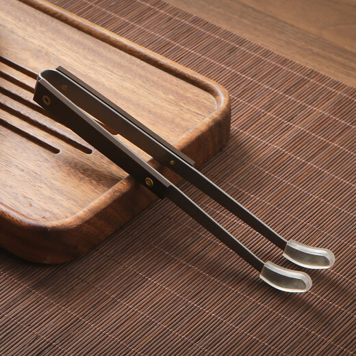 Mihong tea clip, tea cup clip, tweezers, non-slip 304 stainless steel tea clip, tea leaf tea cup washing cup clip, non-slip high-end 304 stainless steel straight handle elbow tea clip
