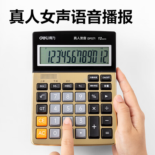 Deli DP571 Voice Calculator (Gold) (Taiwan)