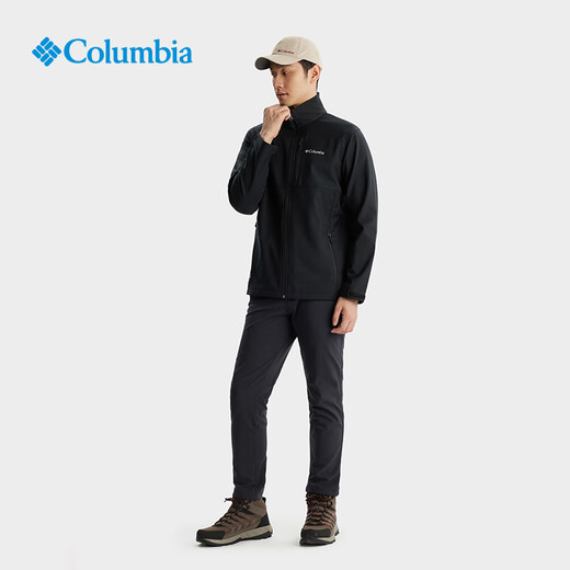 Columbia Outdoor Men's Water Repellent Hiking Lined Fleece Warm Soft Shell Jacket WE6044 007 Black XL (185/104A)
