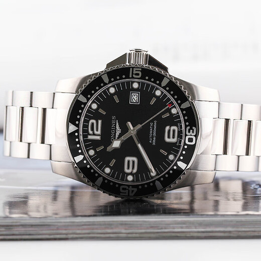 Longines (LONGINES) men's watch Concas series automatic mechanical watch men's Swiss 300m waterproof men's watch L3.742.4.56.6 mechanical steel belt black plate 41MM