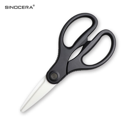 SINOCERA陶瓷剪刀辅食厨房剪刀实验室绝缘不导电不生锈 加厚款大号陶瓷剪 加厚升级款 大号陶瓷剪刀白刃黑柄 不带剪刀套