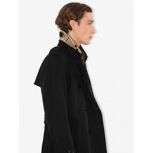 BURBERRY New Year's Gift New Men's Clothing Kensington Fit Mid-Length Heritage Trench Coat Black 81172291 One Size 44