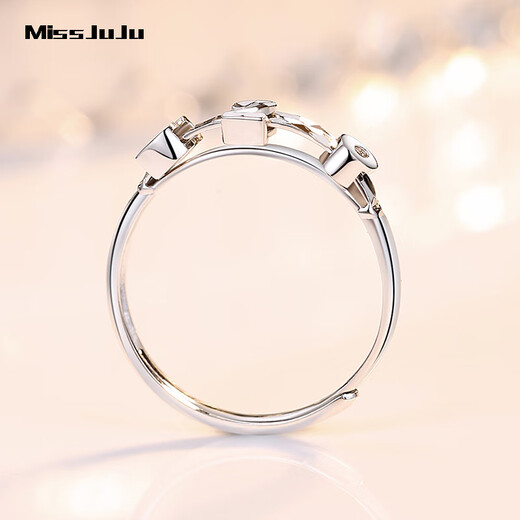 Miss JuJu pt950 platinum ring for women, fashionable platinum 520 ring, live gift for girlfriend, weight 2.6-2.8g + free engraving