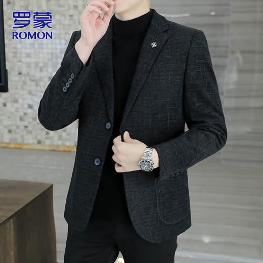 ROMON suit men's autumn and winter business professional formal casual suit men's wedding groom dad's dress jacket