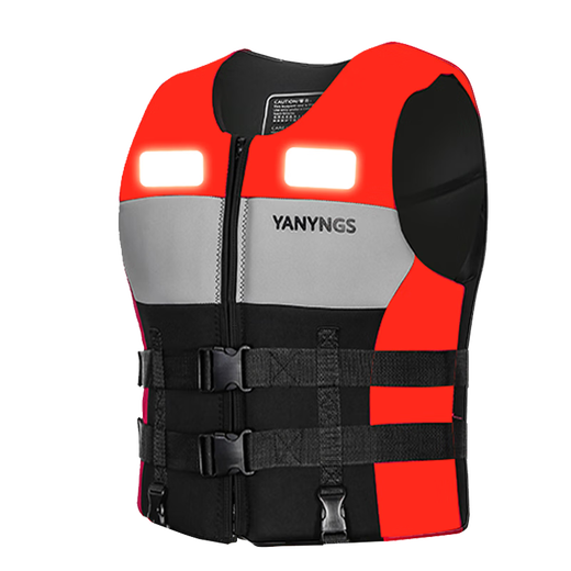 Life jacket adult professional boat vest fishing swimming rescue flood-proof vest surfing large buoyancy survival clothing orange M