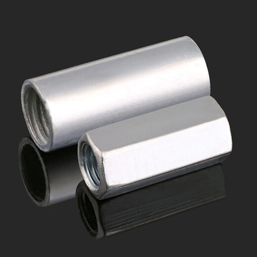 Steel products National standard blue and white zinc connector female extended hexagonal nut screw wire butt connection nut Jingcang M8*50 (price 25)