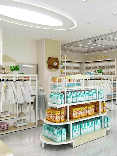 Yusenyi Maternity and Baby Store Display Rack Milk Powder Diapers Maternity and Baby Store Display Rack Baby Products Rack High Cabinet Convenience Store White Light Box Clothing Back Cabinet B