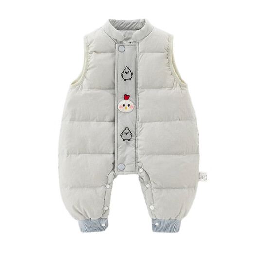 G.DUCKKIDS baby winter down jacket vest jumpsuit casual cute sleeveless overalls small month old baby wear winter clothes green 66 cm
