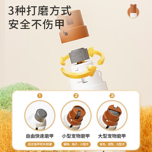 BLANLODY Pet Nail Grinder Cat and Dog Electric Claw Grinder Trimmer Rechargeable Nail Clipper Special Artifact LED Pet Nail Grinder