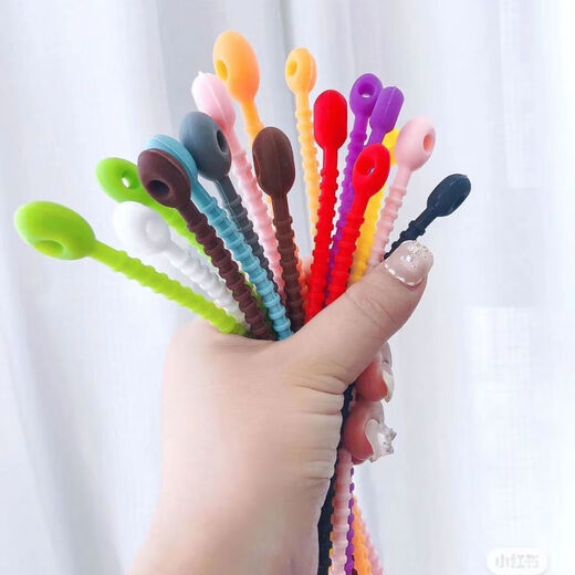 Silicone straps, color data cable bundles, multifunctional jewelry keychains, cable organizers, accessories storage pendants, 10 cable ties