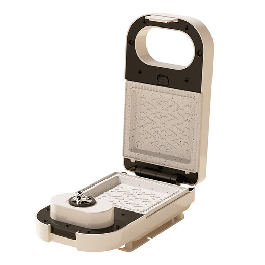 Xiaomi (MI) Youpin Bread Machine, Multi-function Toast Press, Waffle Maker, New Sandwich Breakfast Machine, Ceramic White, Timed Style, Three Trays (Waffles + Small Fish)