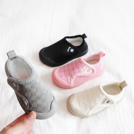 Bakerby Boys' Cotton Shoes Bags and Baby Floor Shoes Children's Cotton Shoes Girls' Slippers Indoor Household Shoes Children's Cotton Shoes Winter Off-white Size 27 Shoes Inner Length About 17 Centimeters