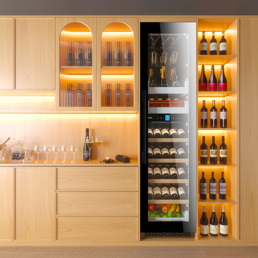 Kelati red wine cabinet constant temperature wine cabinet home 2 meters high large capacity can be embedded in the living room glass door frost-free wine cabinet villa wine cabinet tea preservation cabinet beer and wine display cabinet 2 meters high single temperature red wine single layer full 270L