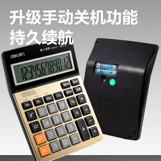 Deli DP571 Voice Calculator (Gold) (Taiwan)