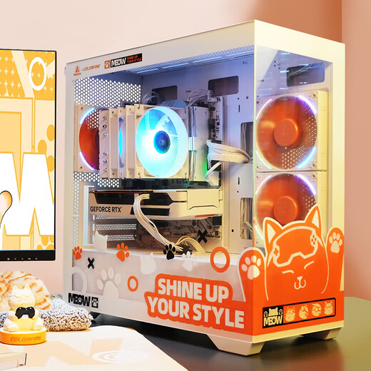 Colorful (Colorful) i5 14600KF RTX5070 5060TI graphics card Orange Shadow Orange Orange Cat customized model Game live broadcast design computer host desktop assembly machine with two 12490F丨16G丨1TB丨5060 graphics card original box