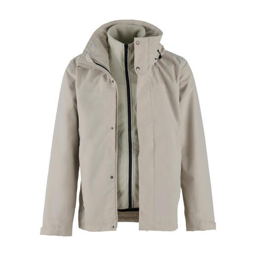 Decathlon (DECATHLON) three-in-one men's and women's fleece jacket fishing fishing men's and women's windproof and waterproof warm jacket detachable fleece jacket men's model moon white L