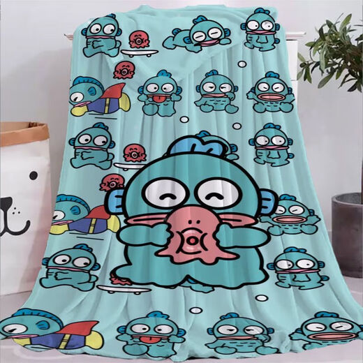 Sanrio (SANRIO) Hangyodon Flannel Blanket Children's Half Mermaid Blanket Office Lunch Break Air Conditioning Blanket Knee Blanket 046-9 200cm*150cm (Single Blanket)