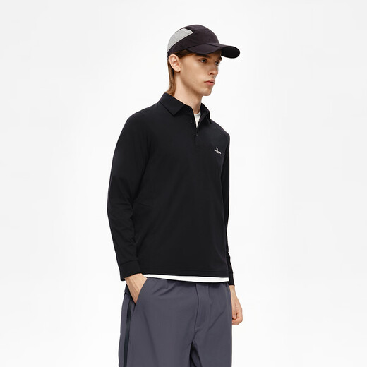 Biyinlefen skin-friendly and soft 2025 new autumn men's casual outdoor tops dry raglan long-sleeved POLO shirt