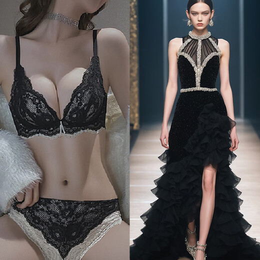 Victoria Palace Lace Bra Set Underwear Women's Push Up Adjustable Side Breast Small Breast Bra Sexy Wireless Push Up Push Up Red (Single Piece) L 80=36 (AB Universal)