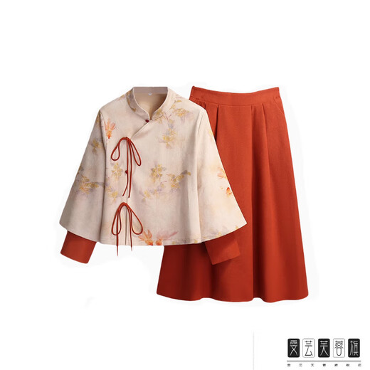 Chuangjingyi chooses parent-child clothing, Chinese style New Year parent-child clothing, Tang suit, Chinese style Hanfu, new Chinese style mother-daughter autumn and winter clothing, family of three suit_orange 140 baby boy_suitable for 130-138 height