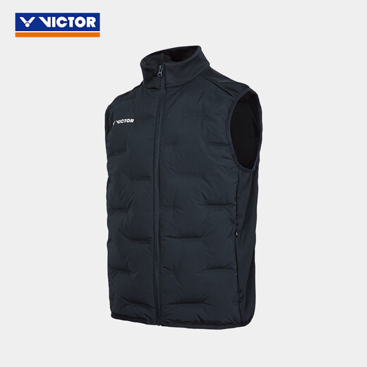 VICTOR Victory Badminton Jacket Winter Warm Down Jacket Men's and Women's Down Jacket Slim Fit Down Vest J-55701 C Carbon Black S