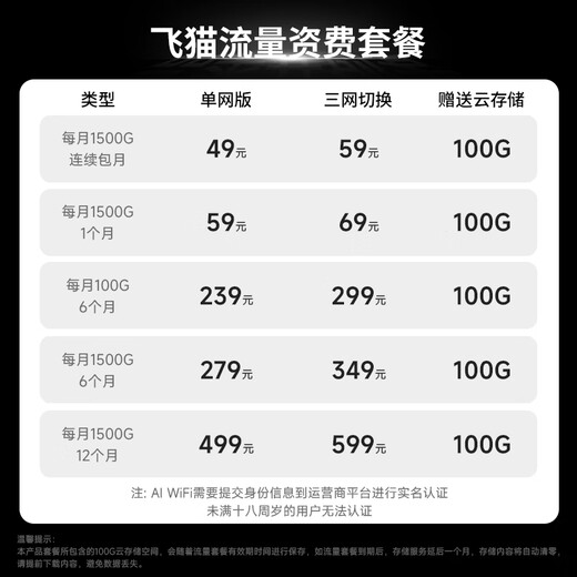 Feimao AI WiFi M8 PRO móvil sin tarjeta portátil wifi6 triple red hotspot portátil 4g enrutamiento oficina coche inalámbrico Internet portátil en línea tesoro viaje equipo esencial + red única mensual 1500G