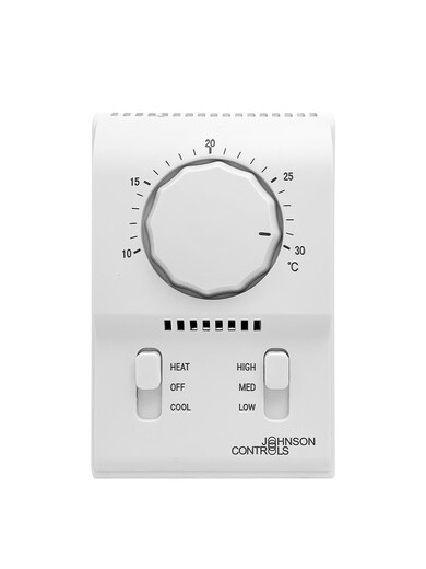 Johnson single cooling/heating and cooling air conditioning fan coil thermostat panel Johnson T2000EAC-0 temperature control switch Johnson T2000EAC0C0 single cooling (branded)