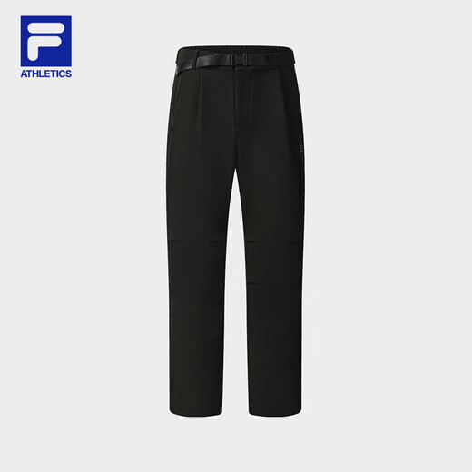 FILA woven trousers for men 2025 autumn new fitness sports loose cuff overalls paratrooper pants plus velvet black-BK L 175/84A/L