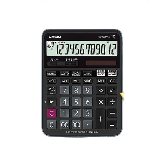 CASIO DJ-120D PLUS 300-step review calculator (unit: unit) black