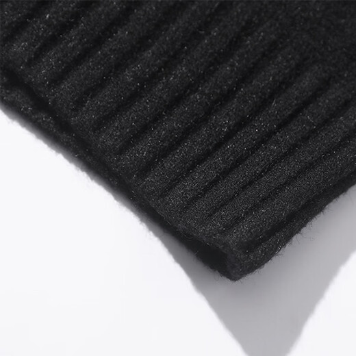 ROMON heavy-weight turtleneck sweater for men in autumn thickened warm sweater for middle-aged and young people solid color top base winter wear black 2XL