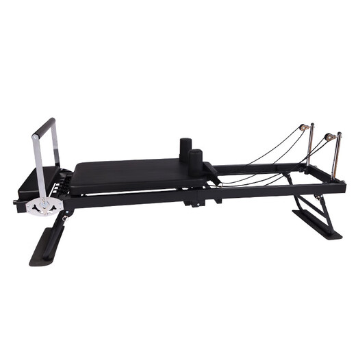 Pilates core bed, dual-use folding yoga bed for merchants, gym yoga studio, private aluminum alloy teaching high-end equipment, black folding yoga bed S1 latex spring dual-use model, no installation required, door-to-door delivery