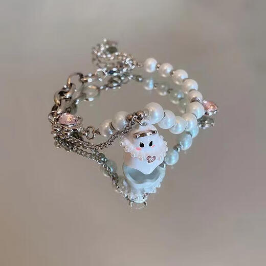 Black and White Ghost Bracelet Girlfriend Couple Student Niche High-end Versatile Sweet and Cool Sister Bracelet Birthday Gift White and Black Ghost Bracelet 2 AS-316+AS-317