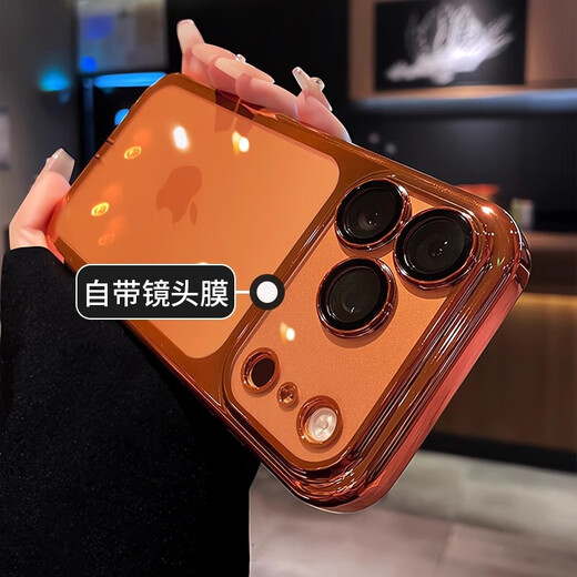 With dustproof plug suitable for iphone17promax mobile phone case Apple 17pro new 16AI button all-inclusive lens 15 anti-fall protective cover 14 transparent silicone 13 advanced fully transparent comes with lens film + dustproof plug + dustproof net - silicone soft shell iPhone 16 Pro Ma