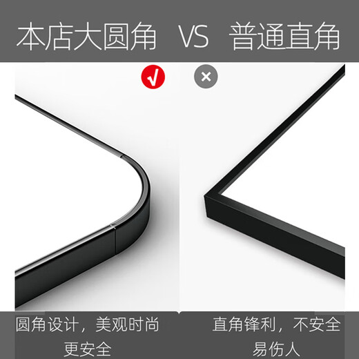 JD Logistics Ganzkörperspiegel, bodenstehender Ankleidespiegel, Glas, großer Spiegel, Schlafsaal, hochauflösender Montagespiegel, wandmontierte Kleidung, klassisches Schwarz, 150 x 40 cm, hängend und hochauflösend, explosionsgeschützt