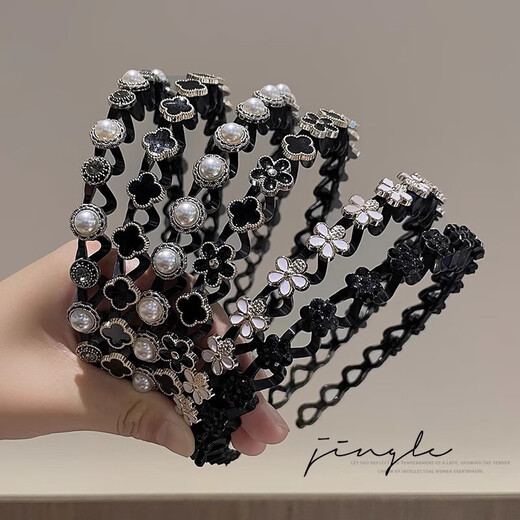 Hair hoops for women 2025 new style high-end western style fashionable adult wavy headbands face wash hair clips high-end hair clips headwear main picture + four-leaf clover hair hoop