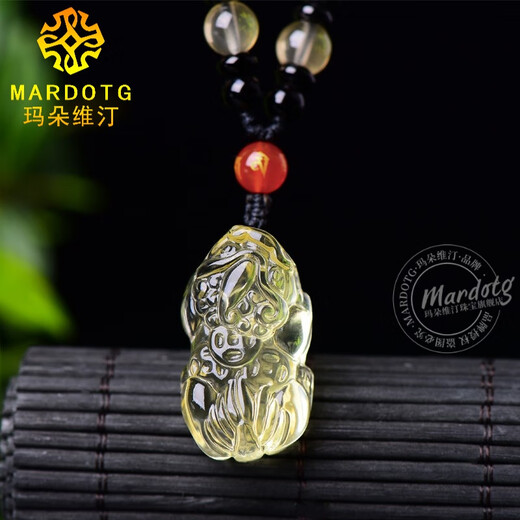MARDOTG citrine Pixiu pendant, wealth and wealth, citrine amulet pendant for men and women, citrine pendant, citrine pendant