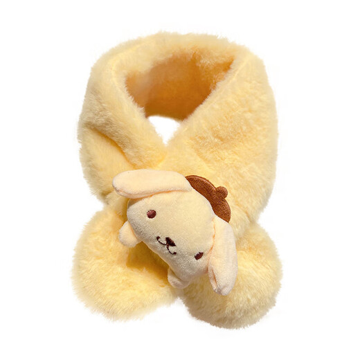 New autumn and winter children's scarf wholesale cute cartoon Q cute plush scarf warm and thickened cinnamon dog imitation rabbit hair children's scarf orange Melody 1 piece