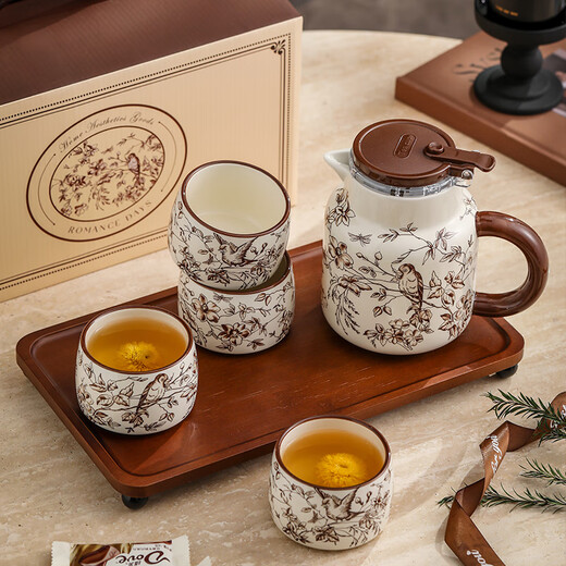 Eight Thousand Lines Teapot Tea Set Gift Box Housewarming New Home Moving Wedding Gift for New Bride Wedding Engagement Souvenir