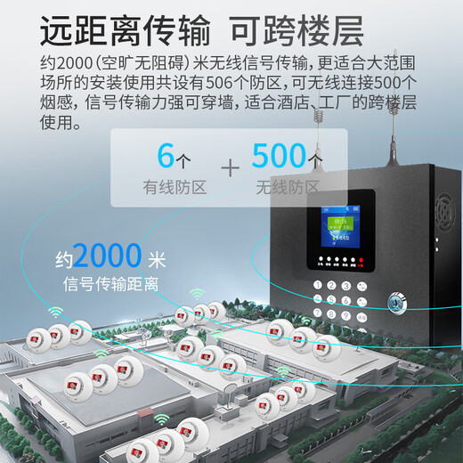 Gangqi fire protection LORA wireless smoke alarm system IoT connection mobile phone remote notification smoke alarm fire detection home warehouse hotel battery smoke detector