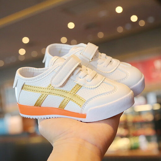 Terranis Yangma recommends baby toddler shoes, small white shoes, spring and autumn 1-2-3, breathable soft sole, casual, versatile and anti-falling, golden leather surface 21_size_inner length 13.5cm