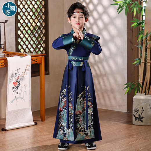 Little Taobao Hanfu Boys Spring and Autumn Boys Ancient Costumes Chinese Style Children's Tang Suit Performance Costumes SMD-07 Fulong 140