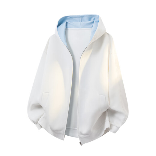 MiiOW Autumn Hooded Cardigan Sweater Men's 2025 New American Heavyweight Loose Top Casual Long Sleeve Jacket Hemp Gray XL