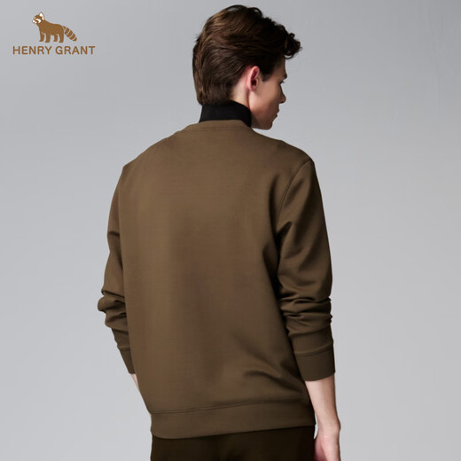 HENRY GRANT Henry Grant comfortable round neck autumn standard printed men's sweatshirt bottoming shirt regular winter long sleeve light apricot color one size 46 (170/92A)