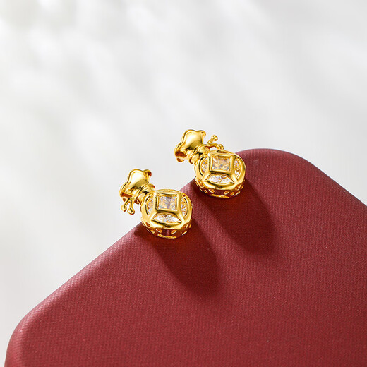 XUPING Xuping Jewelry Pan Shengfu Women's New New Chinese Style Retro Style Money Bag Earrings Earrings X000933229 Green Girls